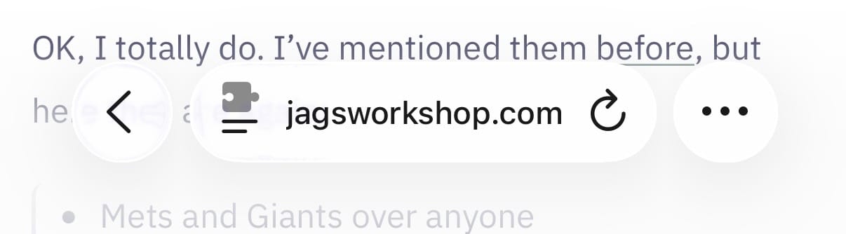 Screenshot of Safari on iOS 26 showing the “Compact” Tab, with a URL field and a “···” menu for more options.